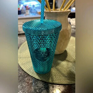 NWT Starbucks Limited Edition Summer 2023 Teal Studded Tumbler, 16oz